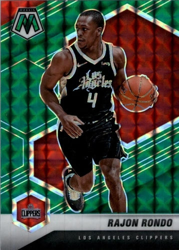 #61 Rajon Rondo - Los Angeles Clippers - 2020-21 Panini Mosaic - Mosaic Green Basketball