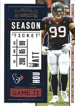 #61 J.J. Watt - Houston Texans - 2020 Panini Contenders Football