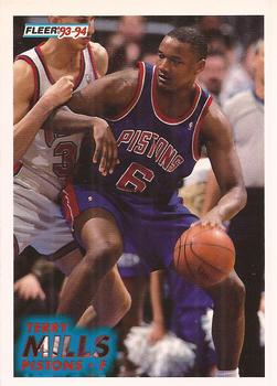 #61 Terry Mills - Detroit Pistons - 1993-94 Fleer Basketball