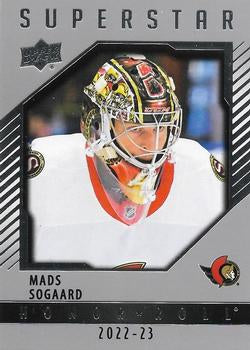 #HR62 Mads Sogaard - Ottawa Senators - 2022-23 Upper Deck - Honor Roll Hockey