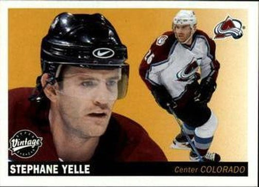 #62 Stephane Yelle - Colorado Avalanche - 2002-03 Upper Deck Vintage Hockey