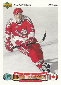 #62 Karl Dykhuis - Canada - 1991-92 Upper Deck Czech World Juniors Hockey