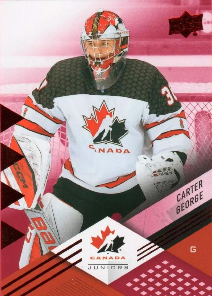 #62 Carter George - Canada - 2024 Upper Deck Team Canada Juniors - Red Foil Hockey
