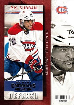 #62 P.K. Subban - Montreal Canadiens - 2013-14 Panini Contenders Hockey