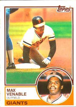 #634 Max Venable - San Francisco Giants - 1983 Topps Baseball