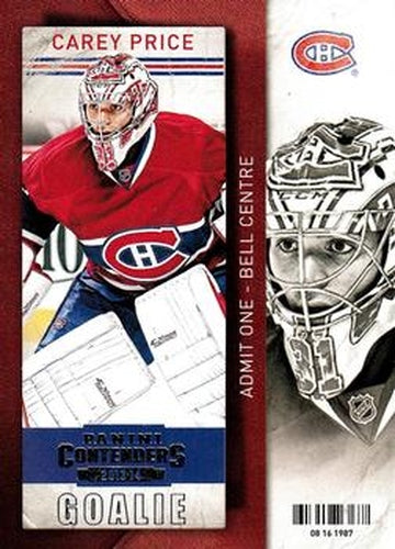 #63 Carey Price - Montreal Canadiens - 2013-14 Panini Contenders Hockey