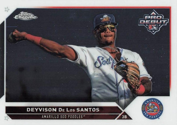 #PDC-63 Deyvison De Los Santos - Amarillo Sod Poodles - 2023 Topps Pro Debut - Chrome Baseball
