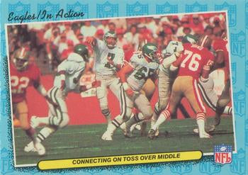 #63 Connecting on Toss Over Middle 1986 schedule - Philadelphia Eagles - 1986 Fleer Team Action Football