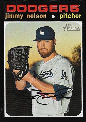 #644 Jimmy Nelson - Los Angeles Dodgers - 2020 Topps Heritage Baseball