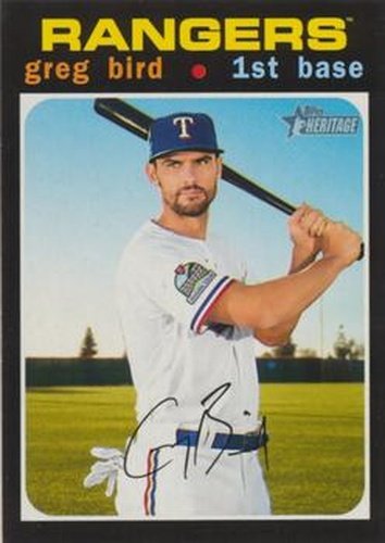 #646 Greg Bird - Texas Rangers - 2020 Topps Heritage Baseball