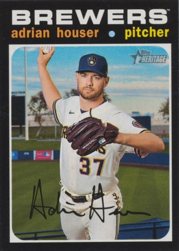 #648 Adrian Houser - Milwaukee Brewers - 2020 Topps Heritage Baseball