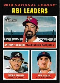 #64 2019 NL RBI Leaders Anthony Rendon / Freddie Freeman / Pete Alonso - Washington Nationals / Atlanta Braves / New York Mets - 2020 Topps Heritage Baseball