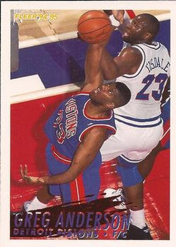 #64 Greg Anderson - Detroit Pistons - 1994-95 Fleer Basketball