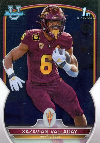 #64 Xazavian Valladay - Arizona State Sun Devils - 2022 Bowman Chrome University Football