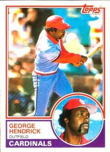 #650 George Hendrick - St. Louis Cardinals - 1983 Topps Baseball