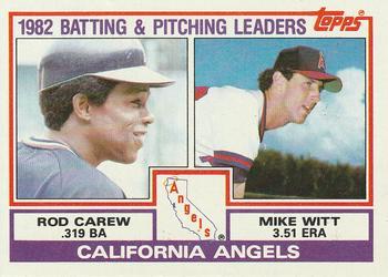 #651 Angels Leaders / Checklist Rod Carew / Mike Witt - California Angels - 1983 Topps Baseball