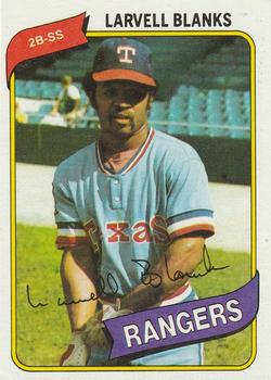 #656 Larvell Blanks - Texas Rangers - 1980 Topps Baseball
