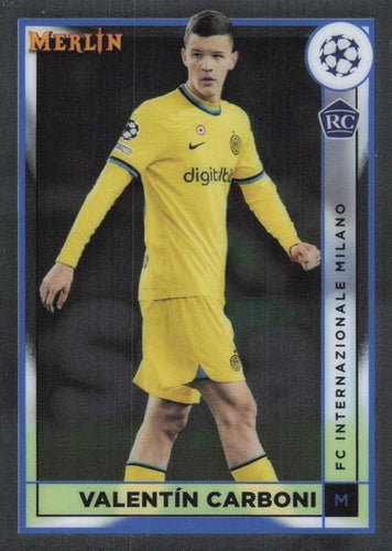 #65 Valentín Carboni - Inter Milan - 2022-23 Merlin Chrome UEFA Club Competitions Soccer
