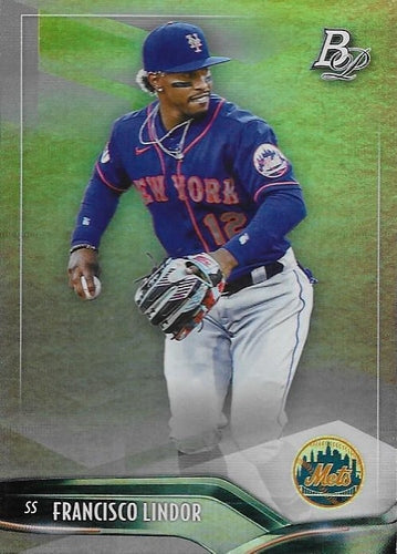 #65 Francisco Lindor - New York Mets - 2021 Bowman Platinum Baseball