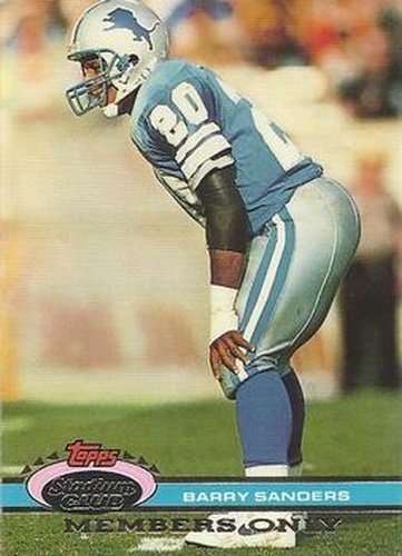 #NNO Barry Sanders - Detroit Lions - 1991 Stadium Club Members Only