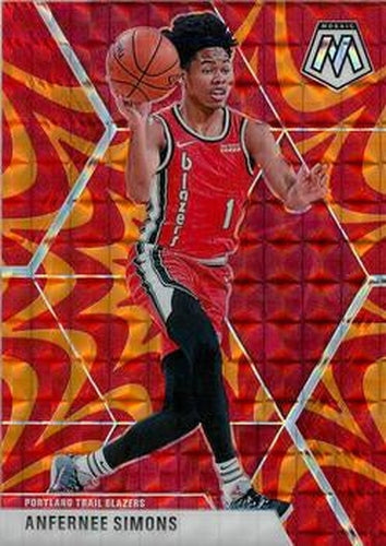 #65 Anfernee Simons - Portland Trail Blazers - 2019-20 Panini Mosaic - Reactive Orange Basketball