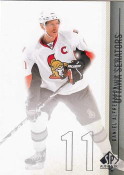 #65 Daniel Alfredsson - Ottawa Senators - 2010-11 SP Authentic Hockey