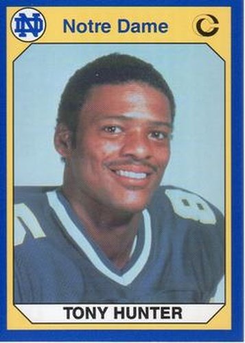 #65 Tony Hunter - Notre Dame Fighting Irish - 1990 Collegiate Collection Notre Dame Football