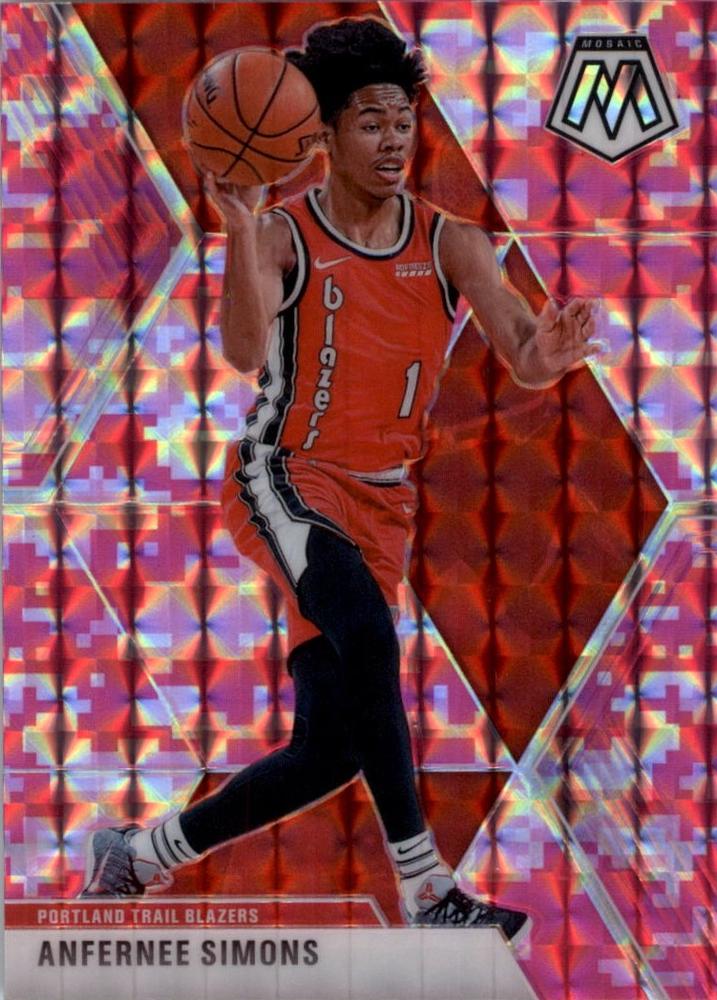#65 Anfernee Simons - Portland Trail Blazers - 2019-20 Panini Mosaic - Camo Pink Basketball