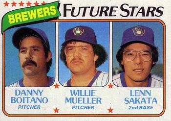 #668 Brewers Future Stars Danny Boitano / Willie Mueller / Lenn Sakata - Milwaukee Brewers - 1980 Topps Baseball