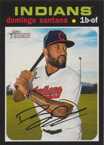 #669 Domingo Santana - Cleveland Indians - 2020 Topps Heritage Baseball