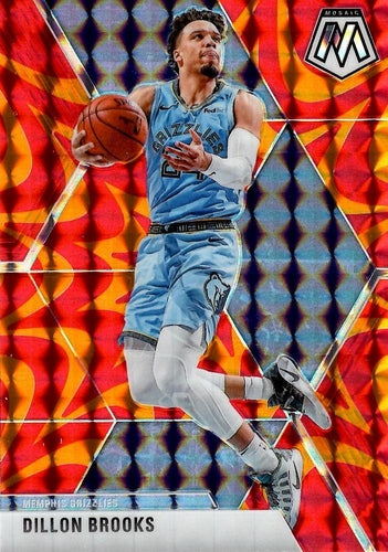 #66 Dillon Brooks - Memphis Grizzlies - 2019-20 Panini Mosaic - Reactive Orange Basketball