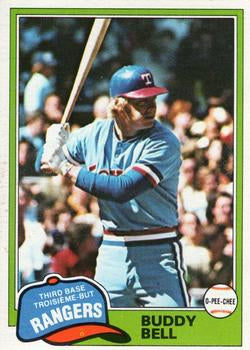 #66 Buddy Bell - Texas Rangers - 1981 O-Pee-Chee - Gray Back Baseball