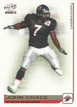 #66 John Grace - Ottawa Renegades - 2003 Pacific CFL Football