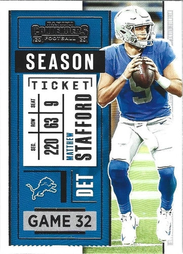 #66 Matthew Stafford - Detroit Lions - 2020 Panini Contenders Football