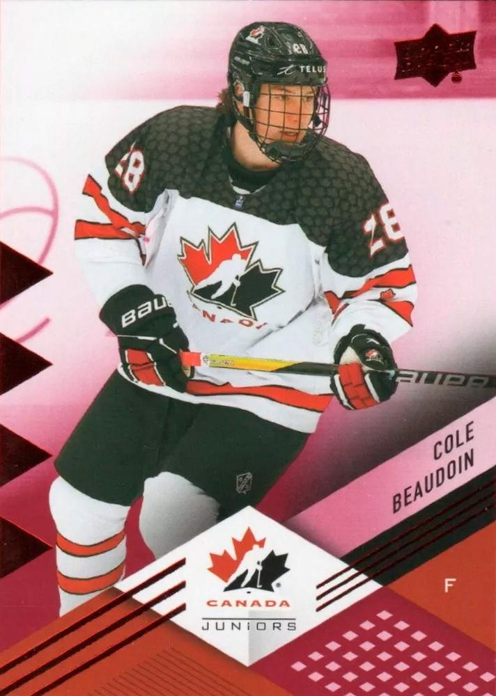 #66 Cole Beaudoin - Canada - 2024 Upper Deck Team Canada Juniors - Red Foil Hockey