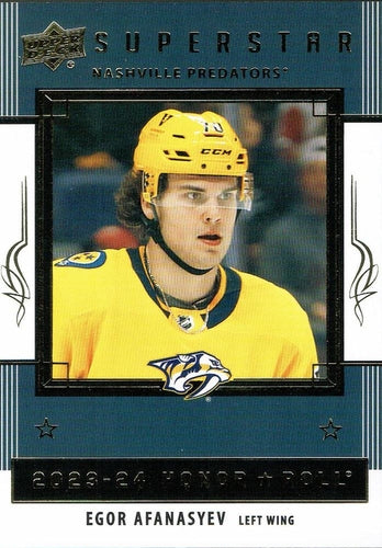 #HR66 Egor Afanasyev - Nashville Predators - 2023-24 Upper Deck - Honor Roll Hockey
