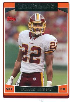 #66 Carlos Rogers - Washington Redskins - 2006 Topps Football