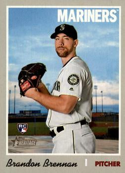 #672 Brandon Brennan - Seattle Mariners - 2019 Topps Heritage Baseball