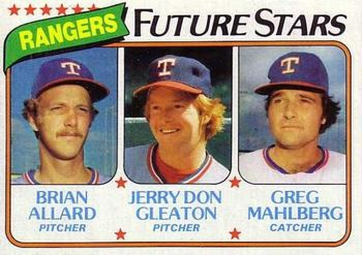 #673 Rangers Future Stars Brian Allard / Jerry Don Gleaton / Greg Mahlberg - Texas Rangers - 1980 Topps Baseball