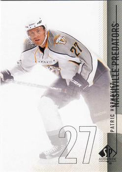 #67 Patric Hornqvist - Nashville Predators - 2010-11 SP Authentic Hockey