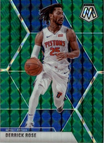#67 Derrick Rose - Detroit Pistons - 2019-20 Panini Mosaic - Green Prizm Basketball