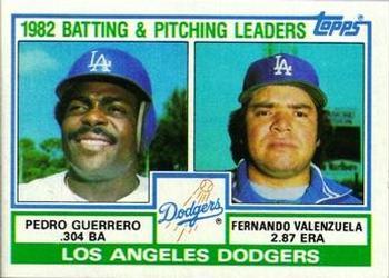 #681 Dodgers Leaders / Checklist Pedro Guerrero / Fernando Valenzuela - Los Angeles Dodgers - 1983 Topps Baseball