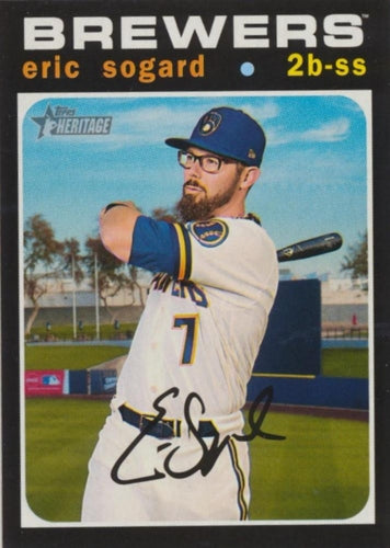 #683 Eric Sogard - Milwaukee Brewers - 2020 Topps Heritage Baseball