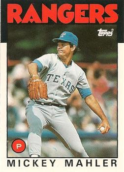 #68T Mickey Mahler - Texas Rangers - 1986 Topps Traded Baseball