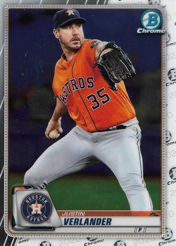 #68 Justin Verlander - Houston Astros - 2020 Bowman Chrome Baseball