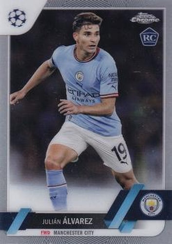 #68 Julián Álvarez - Manchester City - 2022-23 Topps Chrome UEFA Club Competitions Soccer