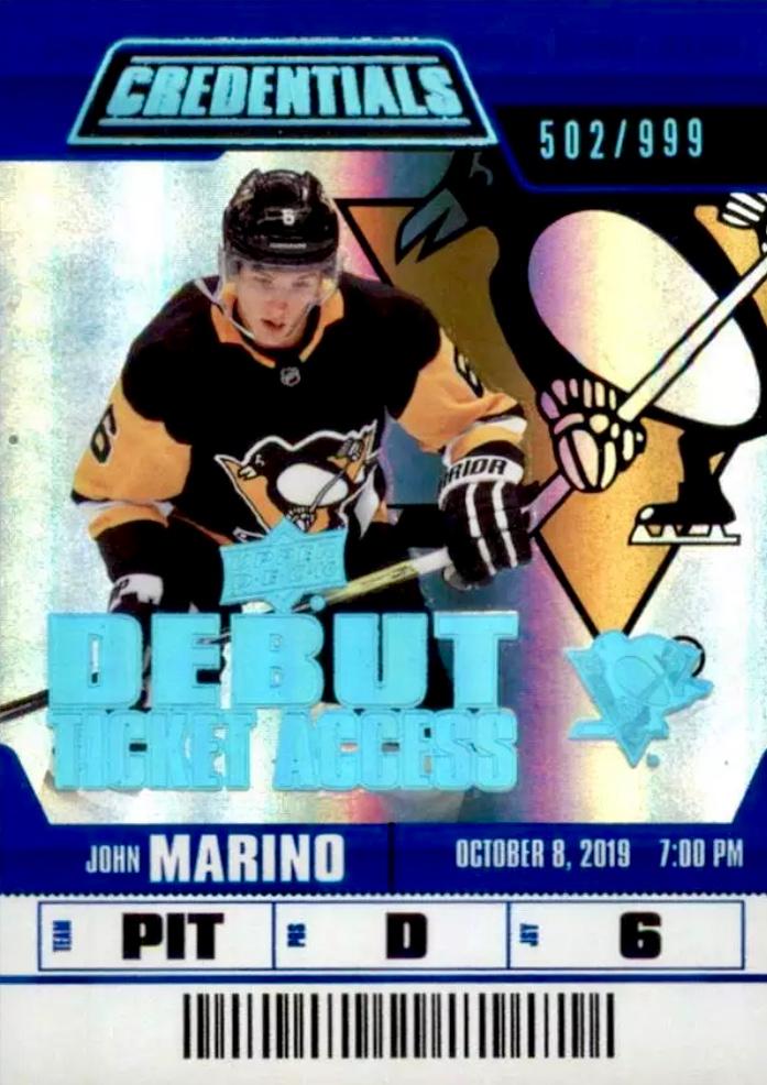 #68 John Marino - Pittsburgh Penguins - 2019-20 Upper Deck Credentials Hockey