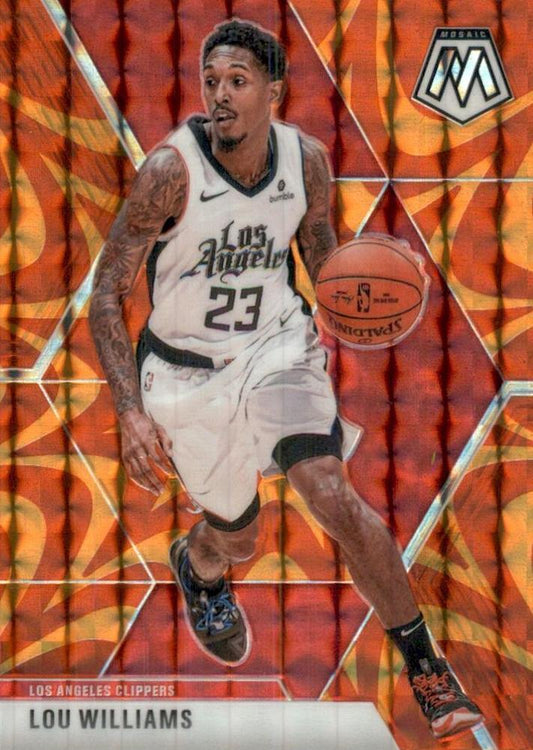 #68 Lou Williams - Los Angeles Clippers - 2019-20 Panini Mosaic - Reactive Orange Basketball