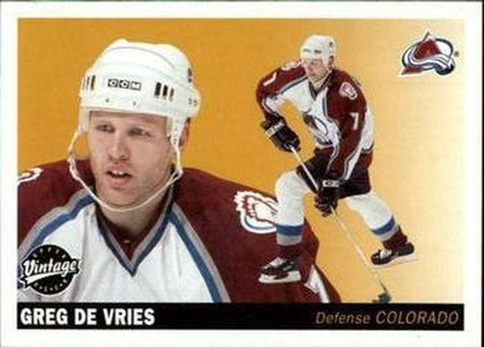 #68 Greg DeVries - Colorado Avalanche - 2002-03 Upper Deck Vintage Hockey