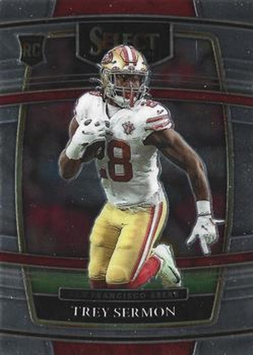 #68 Trey Sermon - San Francisco 49ers - 2021 Panini Select - Black and Gold Prizm Die Cut Football